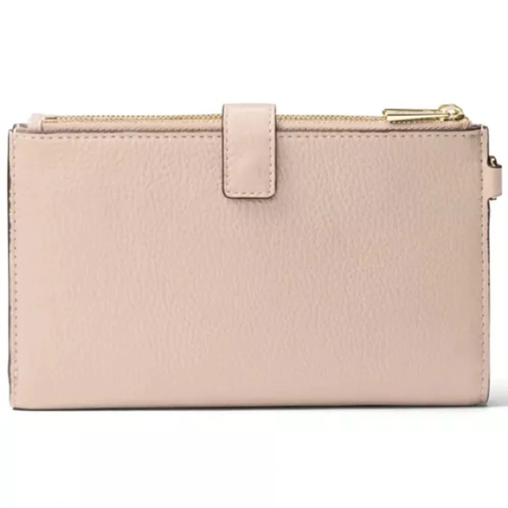 MICHAEL Michael Kors Adele Double Zip Pebble Leather Phone Wristlet Soft Pink